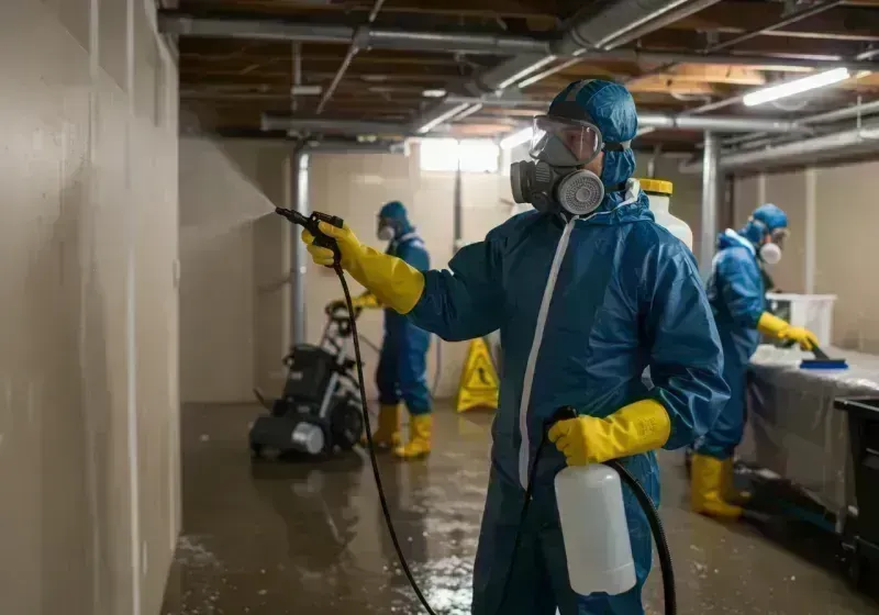 Basement Sanitization and Antimicrobial Treatment process in Tremont, IL