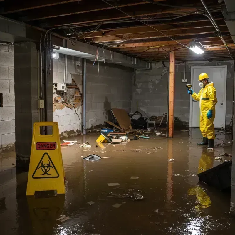 Flooded Basement Electrical Hazard in Tremont, IL Property